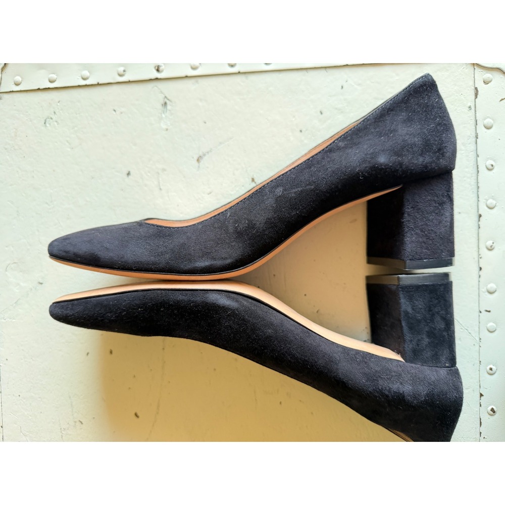 KATE SPADE Kylah Pumps Black Suede Square Toe Block Heel Women's Size 9 Career - Picture 6 of 11